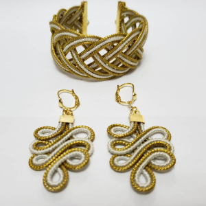 Conj. Pulseiras e Brincos - Capim Dourado Jalapão